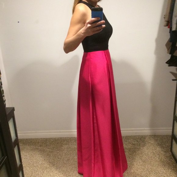 Betsy & Adam Black and Pink Gown - NWT - Picture 4 of 9